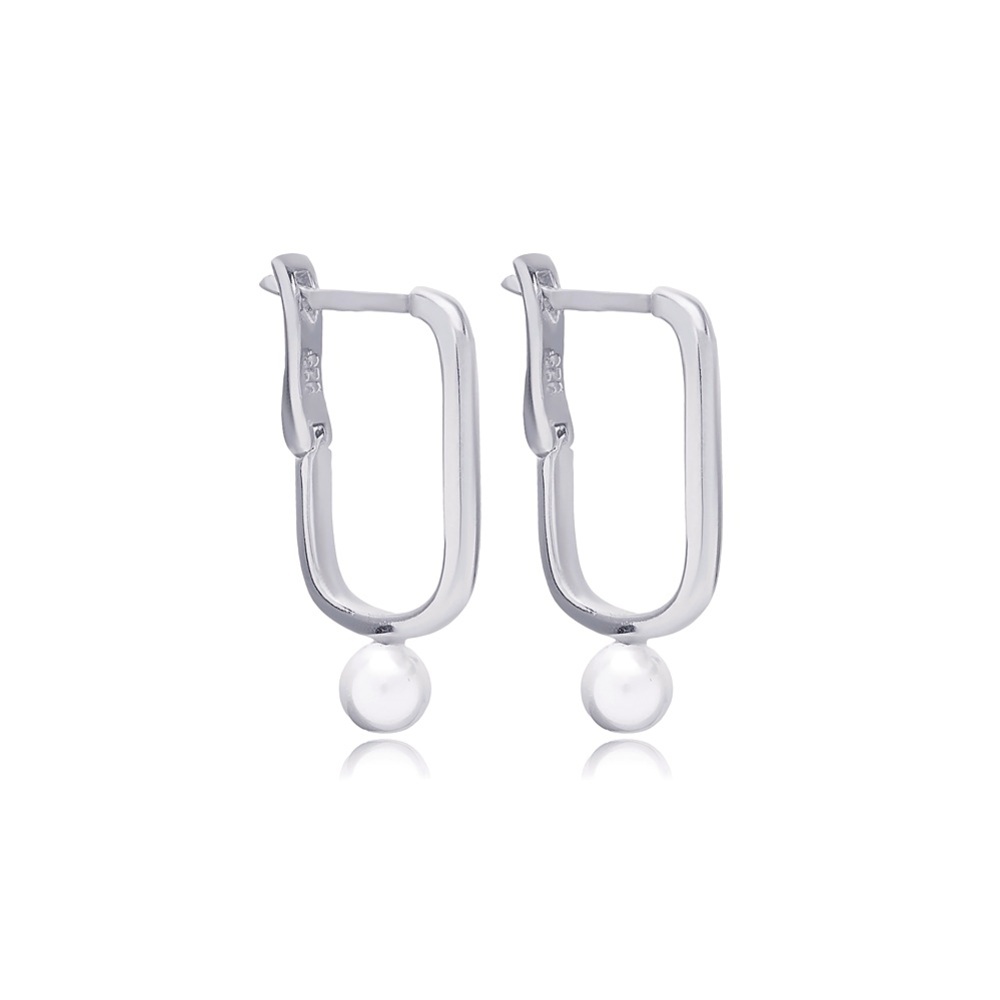 925 Sterling Silver Pearl Drop Earrings – Handmade in Turkey